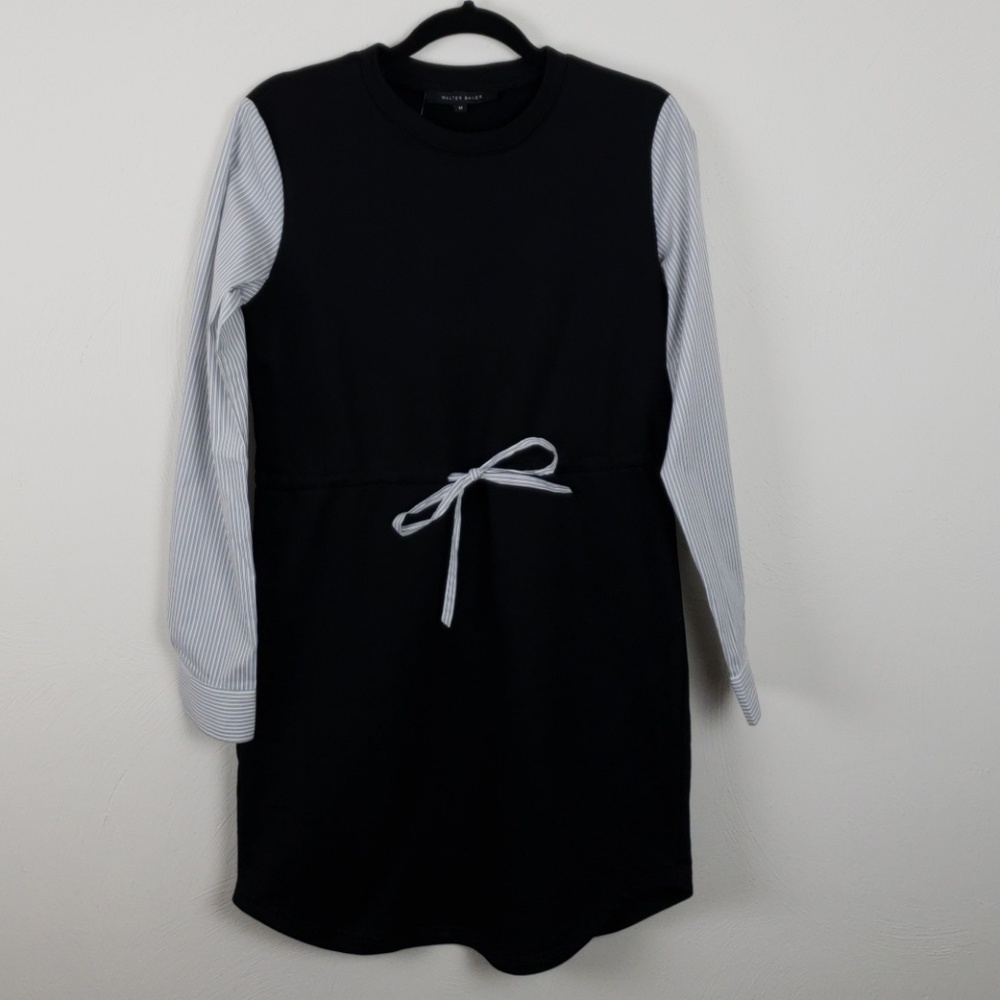 NWT Walter Baker Black Mixed Media Dress Size M